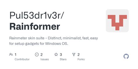 Github Pul Dr V R Rainformer Rainmeter Skin Suite Distinct