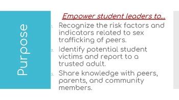 Sex Trafficking Awareness Student Leader Edition By For High School Counselors