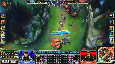 Giants Gaming Vs Fnatic League Of Legends Eu Lcs Summer W D Youtube