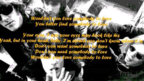 Somebody To Love Jefferson Airplane Lyrics Youtube