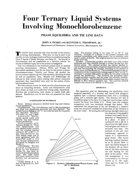 Four Ternary Liquid Systems Involving Monochlorobenzene Phase