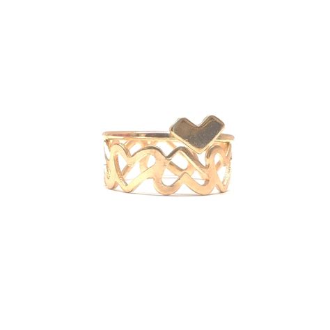 Buy Oomph Combo Of Gold Tone Delicate Heart Ring Set Online