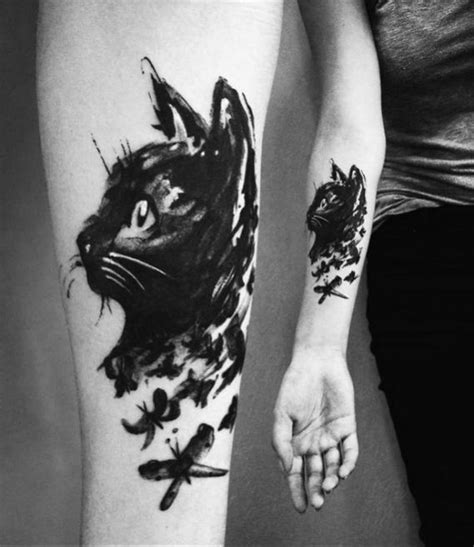 39 Vintage Cat Tattoo Ideas For Women To Try Asap In 2020 Black Cat