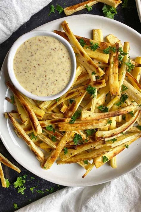 Roasted Parsnip Fries with Creamy Honey Mustard Sauce Recipe | Foodal