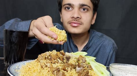 ASMR EATING SPICY MUTTON PULAO MUTTON PULAO MUKBANG EATING MUTTON