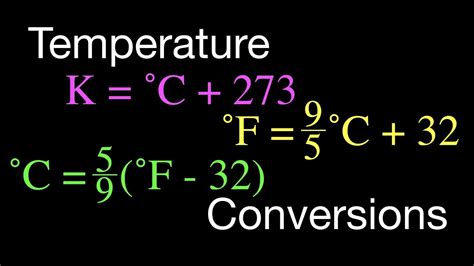 Temperature Conversions Kelvin Celsius And Fahrenheit Youtube