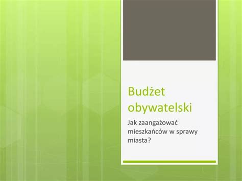 PPT Budżet obywatelski PowerPoint Presentation free download ID