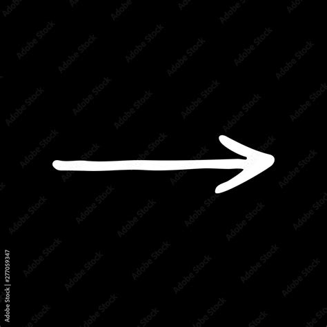 Cute Linear Hand Drawn Arrow Symbol Funny Vector Black And White Arrow