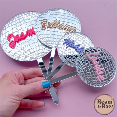 Personalised Disco Ball Cake Topper Disco Ball Disco Cake Disco Cake