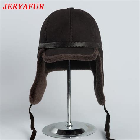 Купить JERYAFUR Высокое качество 2023, зимняя кожаная шапка, мужская ...