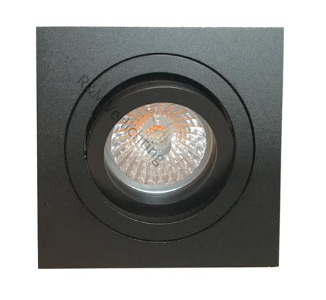 Square Recessed Downlight Black For GU10 LED Lamp Dimmable R M Lighting