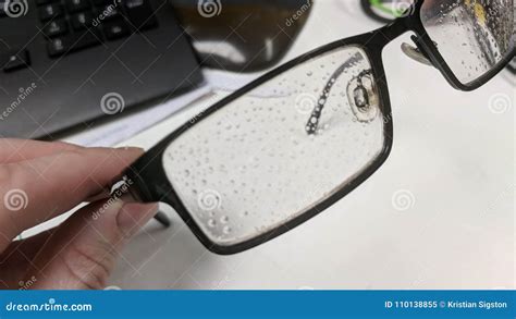 Condensation Droplets on a Glasses Frame Stock Image - Image of ...