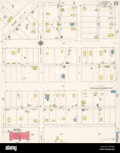 Sanborn Fire Insurance Map From Rupert Minidoka County Idaho Stock