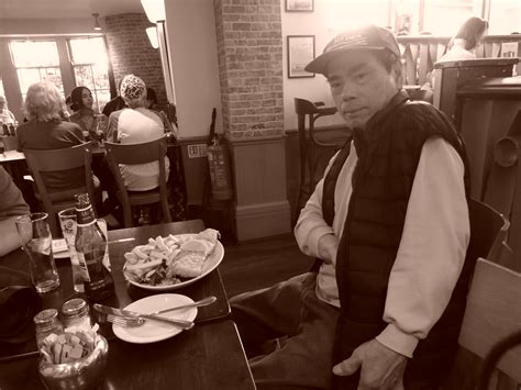 Dsc Sepia Photo Of Dad Eating Fish And Chips From Reg Flickr