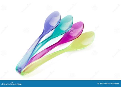 Color Plastic Spoons Isolated Stock Image Image Of Isolated