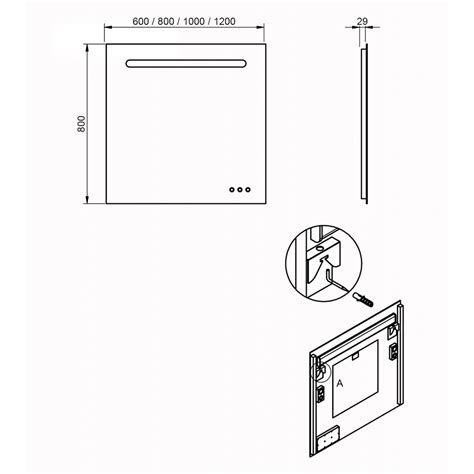 Espejo retroiluminado para baño en varias medidas Modelo Soul