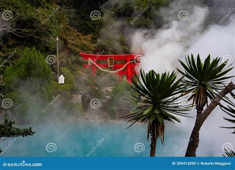Beppu Onsen Kyushu Japan Jigoku Meguri Hells Tour Blue Hot Springs Stock Photo Image Of