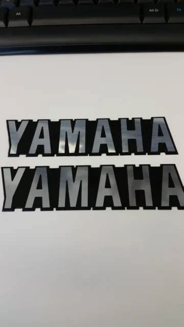 Yamaha Tank Badges Decals Engraved Routed Black And Brushed Silver Chrome £12 00 Picclick Uk