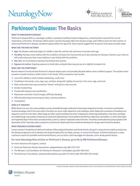 Fillable Online Parkinsons Disease The Basics Fax Email Print PdfFiller