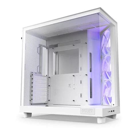 Nzxt H Flow Rgb Atx Mid Tower With Dual Chamber Gaming Case Black In