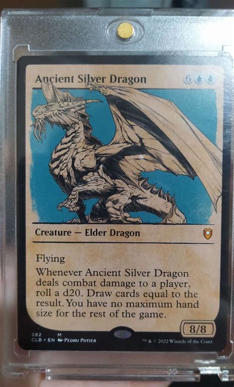 Mtg Clb Ancient Silver Dragon Showcase Nm With Magnetic Card