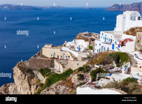 Beautiful Oia Village In Santorini Island Greece Building Details