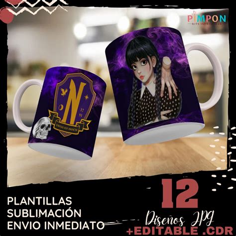 Plantillas Para Sublimar Tazas Merlina Addams 03 Avisos En