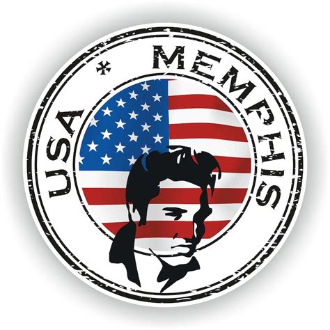 Usa Memphis Elvis United States Seal Sticker Round Flag For Laptop Book