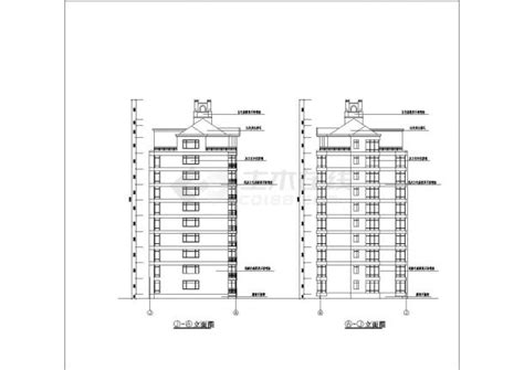 9层越式阁楼3单元每单元2户住宅楼建筑设计图住宅小区土木在线