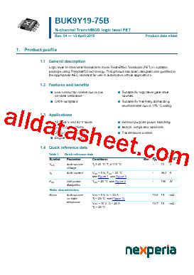 Buk Y B Datasheet Pdf Nexperia B V All Rights Reserved