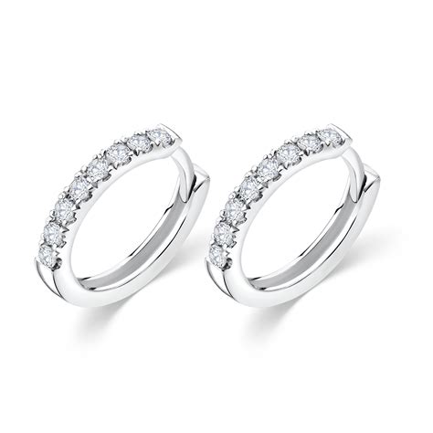 Pendientes Petite Diamonds Aro En Oro Blanco De 18 Kt Mumit