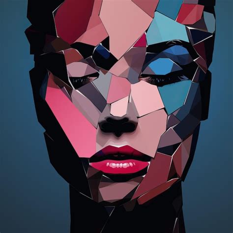 Premium Ai Image A Womans Face Is Made Up Of Geometric Shapes