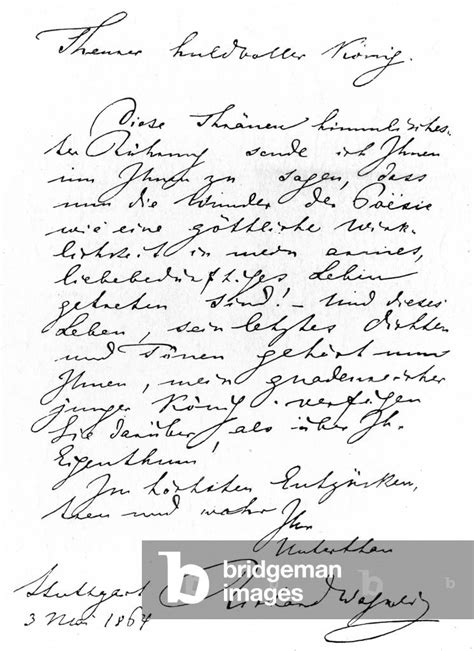 Image Of The First Letter To King Ludwig II Of Bavaria From