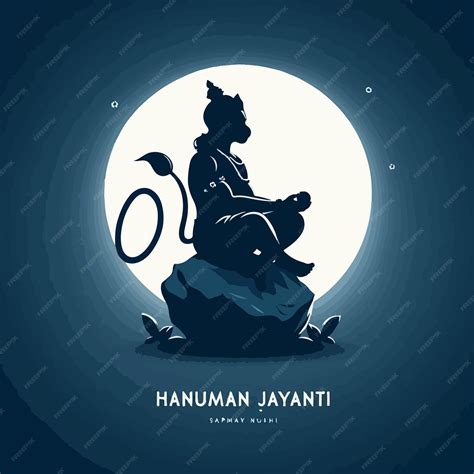 Premium Vector Lord Hanuman Silhouette Vector Hanuman Jayanti Festival Religious Background