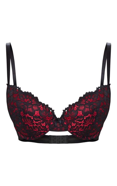 Red Ann Summers Dd Contrast Lace Plunge Bra Prettylittlething Usa