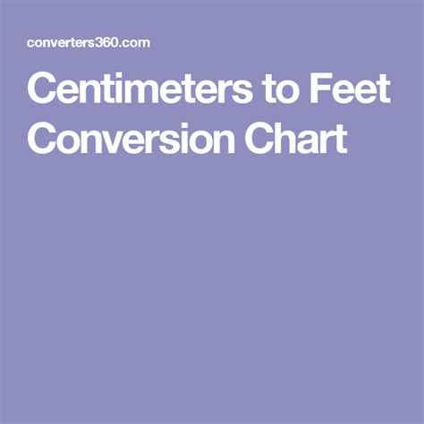 Centimeters To Feet Printable Chart