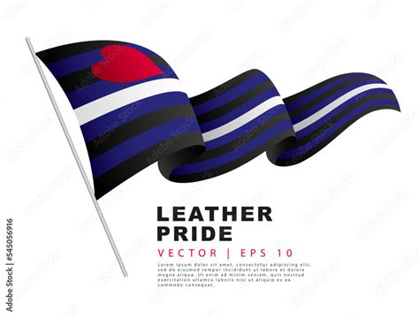 The Leather Pride Flag Hangs On A Flagpole And Flutters In The Wind A