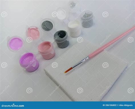 Canvas Painting Art Supplies Stock Photo - Image of paint, design: 286186802