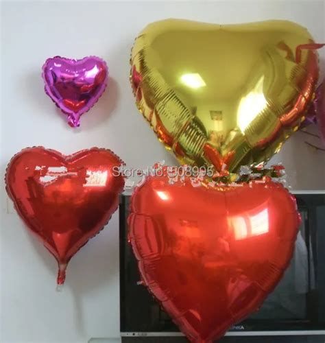 10pcslot 18inch Heart Shape Helium Foil Balloon Birthday Party Wedding