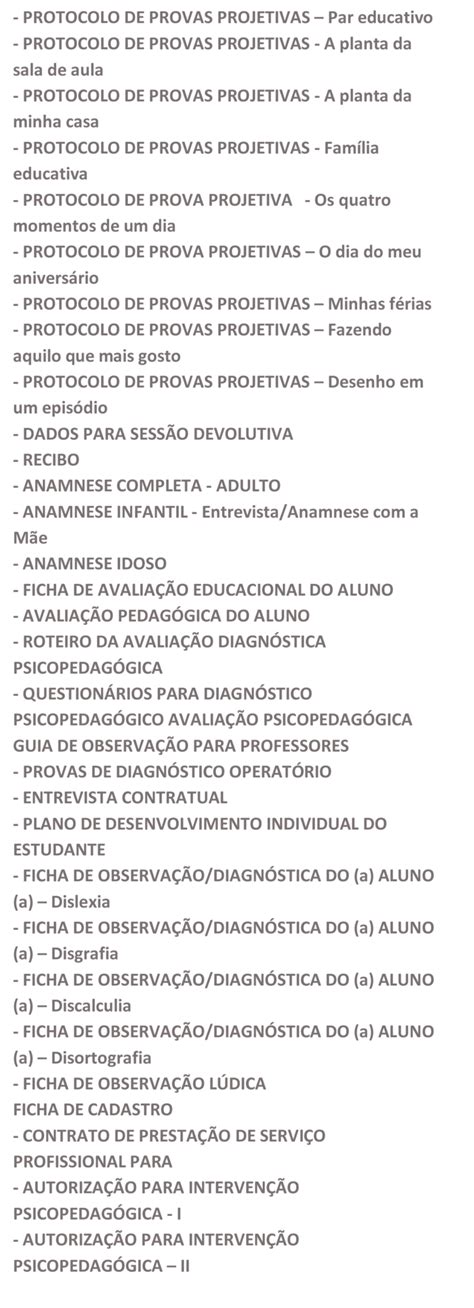 Kit de Documentos PSICOPEDAGÓGICOS ElloCursos Psicologia