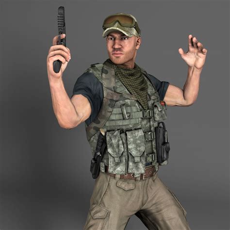 Soldier Mercenary 3d Model 149 Max Fbx Obj Free3d