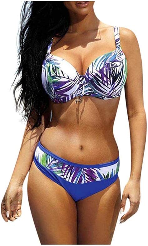 AmyGline Bikini Set Damen Bademode Push Up Plus Size Große Cup