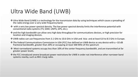 Ultra Wideband Technology UWB PPT