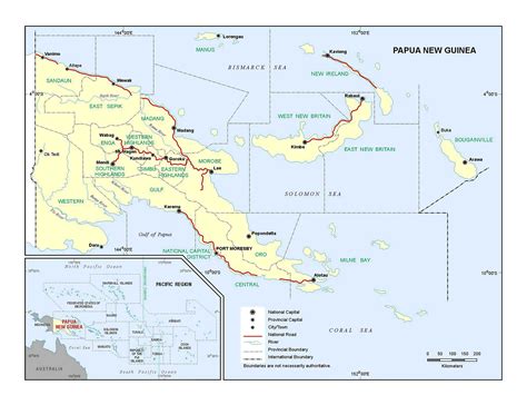 Aufkleber Atlas Card Papua New Guinea Political Map With Capital