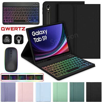 Qwertz Beleuchtet Tastatur H Lle Maus F R Samsung Galaxy Tab S Fe S