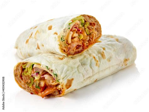 Durum Doner Kebap Isolated On White Foto De Stock Adobe Stock