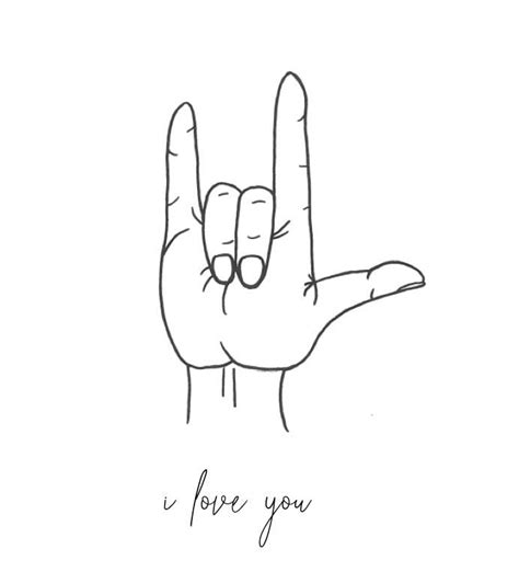 I Love You / Sign Language / Minimalist / Single Line Drawing - Etsy in ...