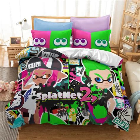 Beliebte Splatoon 2 3d Bettw Sche Set Queen King Single Doppel Bett