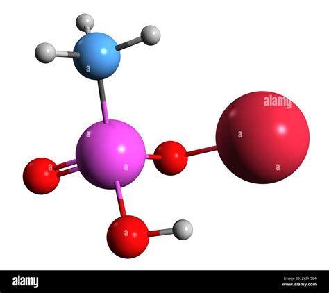 3D image of sodium hydroxymethyl arsenate skeletal formula - molecular ...