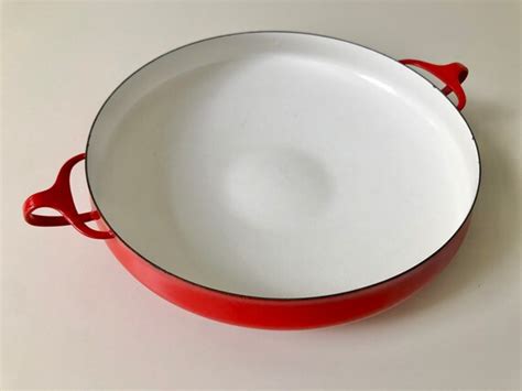 Dansk Designs France Jens Quistgaard Green Enamelware Paella Skillet